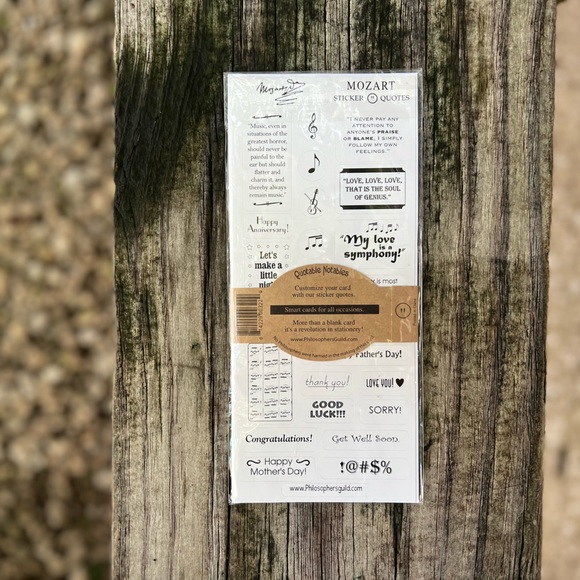 Quotable Notables - Lot of 5 Blank Notecards with Quote Stickers - Picture 7 of 11